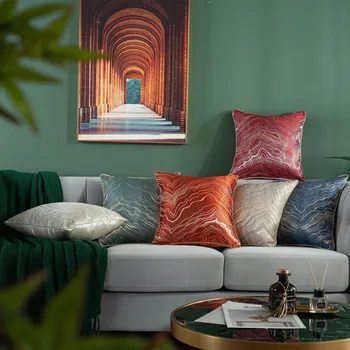 Luz de luxo sofá de almofadas, capa de almofada estilo Nórdico Europeu de luxo novo modelo Americana, sala de estar fronha