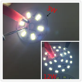 Frete grátis 10pcs 12V CONDUZIU a lâmpada da placa de teto lâmpada de renovação do conselho lâmpada patch 3W 6W 12W branco lâmpada do bulbo do patch