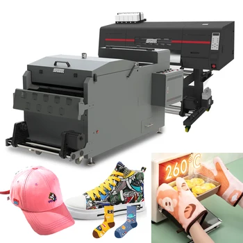 DTF Máquina de Impressão de 60Cm DTF Filme do animal de Estimação Impressora de Dupla Cabeça 4720 DTF Pó Agitador da Máquina de Secagem