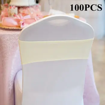 100PCS de Boa Qualidade Única Camada de Lycra Cadeira Banda Elastano Faixa Para a Tampa da Cadeira Banquete de Casamento Decoração
