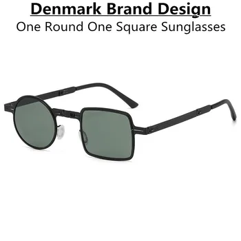 Dinamarca Design Homens Mulheres Sem Parafusos De Titânio Óculos De Sol Quadrado Redondo Ultraleve Prescrição De Óculos Cor Do Gradiente De Óculos De Sol